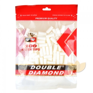 Double Diamond Filter Tips Regular White 100 Tips Per Bag