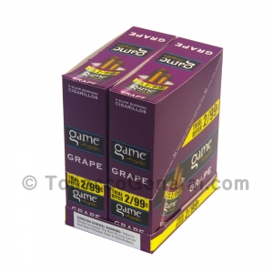 Game Cigarillos Foil 2 for 99 Cents 30 Packs of 2 Cigars Grape