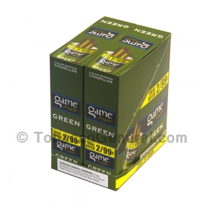 Game Cigarillos Foil 2 for 99 Cents 30 Packs of 2 Cigars Green