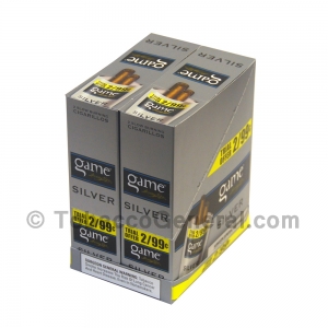 Game Cigarillos Foil 2 for 99 Cents 30 Packs of 2 Cigars Silver