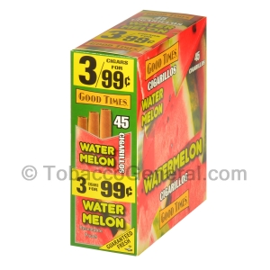 Good Times Cigarillos Watermelon 3 for 99 Cents Pre Priced 15 Packs of 3