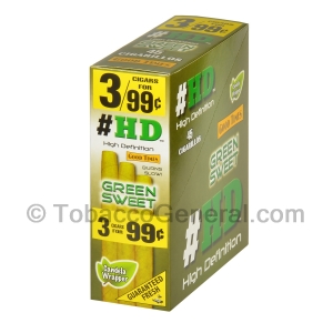 Good Times HD Cigarillos Green Sweet 3 for 99 Cents Pre Priced 15 Packs of 3