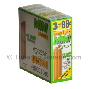 Good Times Mini Cigarillos Kush Pre Priced 15 Packs of 3
