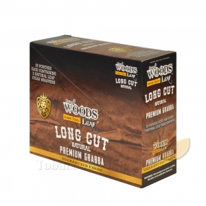 Good Times Sweet Woods Leaf Long Cut Premium Grabba Cigar Wraps Natural 25 Pouches of 2