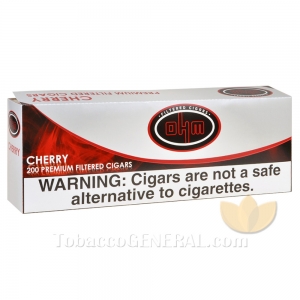 OHM Cherry Filtered Cigars 10 Packs of 20