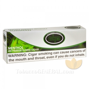 OHM Menthol Filtered Cigars 10 Packs of 20