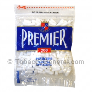 Premier Filter Tips Regular White 200 Tips Per Bag