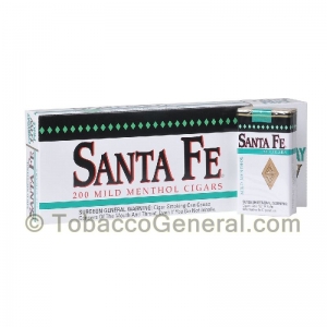 Santa Fe Filtered Cigars 10 Packs of 20 White Menthol