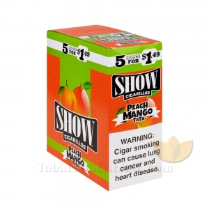 Show Cigarillos Peach Mango Tata 1.49 Pre-Priced 15 Packs of 5