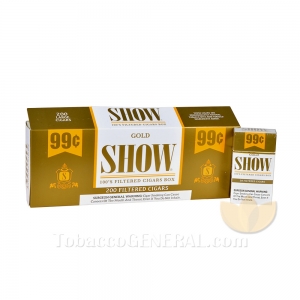 Show Gold Filtered Cigars 10 Packs of 20