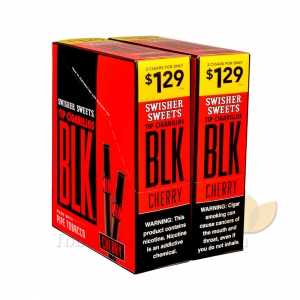 Swisher Sweets BLK Cherry Tip Cigarillos 1.29 Pre-Priced 30 Packs of 2