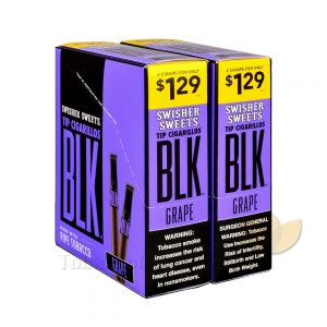 Swisher Sweets BLK Grape Tip Cigarillos 1.29 Pre-Priced 30 Packs of 2