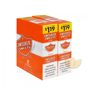 Swisher Sweets Peach Cigarillos 1.19 Pre-Priced 30 Packs of 2