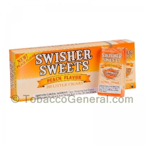 Swisher Sweets Peach Little Cigars 100mm 10 Packs of 20