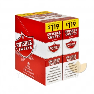 Swisher Sweets Regular Cigarillos 1.19 Pre-Priced 30 Packs of 2