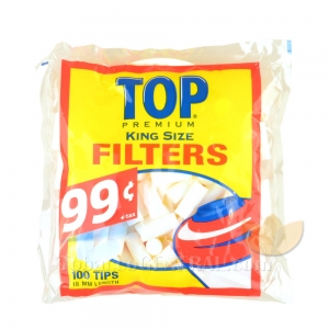 Top Filter Tips King Size 18mm Pre Priced White 100 Tips Per Bag