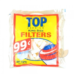 Top Filter Tips King Size 15mm Pre Priced White 100 Tips Per Bag